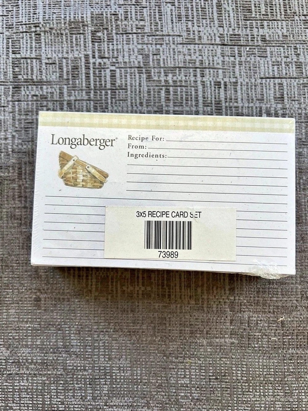 Longaberger 3x5 Recipe Card Set Recipe Cards
